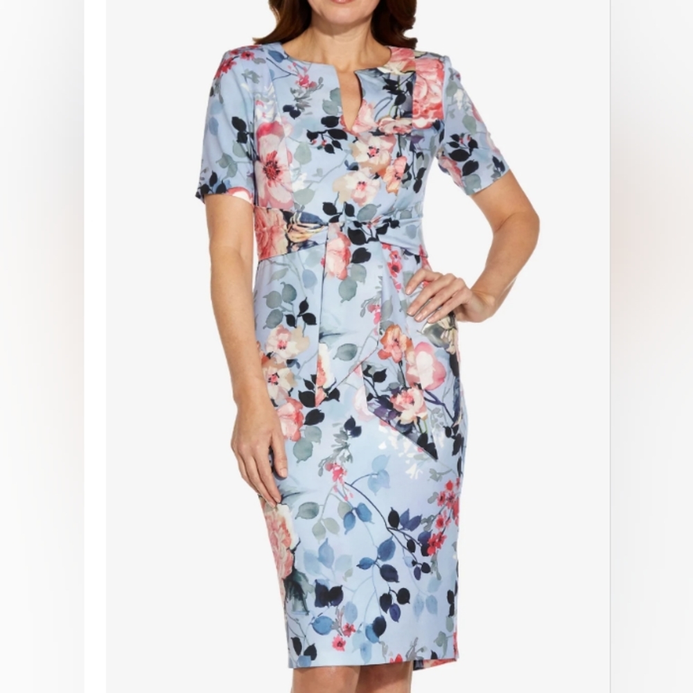 Adrianna Papell Spring Floral Midi Dress NWT